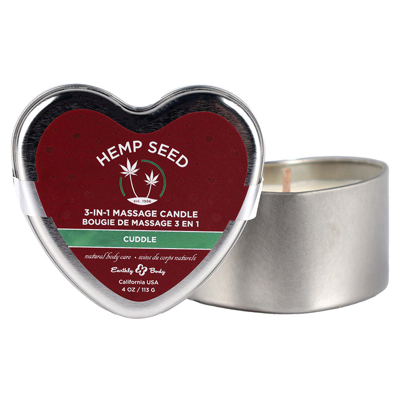 Earthly Body Valentine 3-In-1 Massage Heart Candle